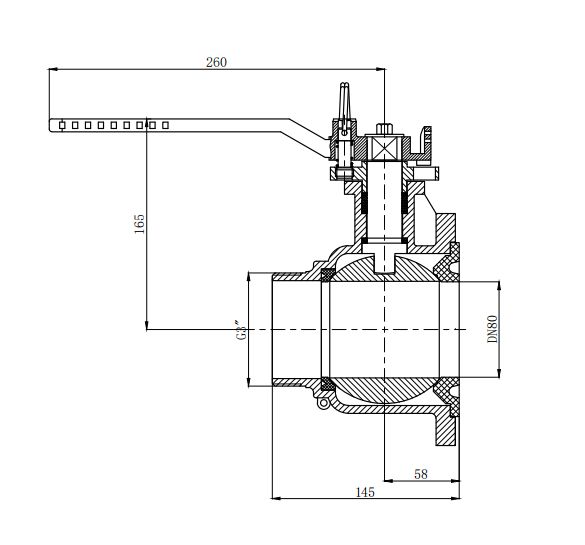DN80  3＂BSP Discharge Ball Valve
