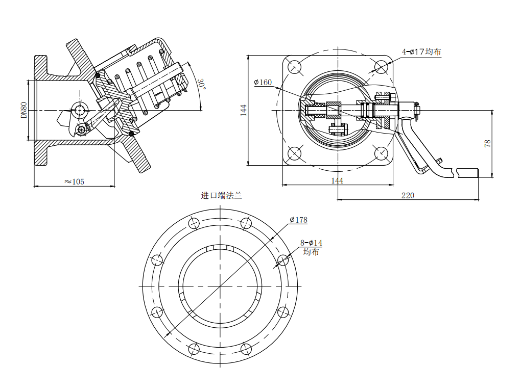 DN80  3＂30° Highlift Foot Valve