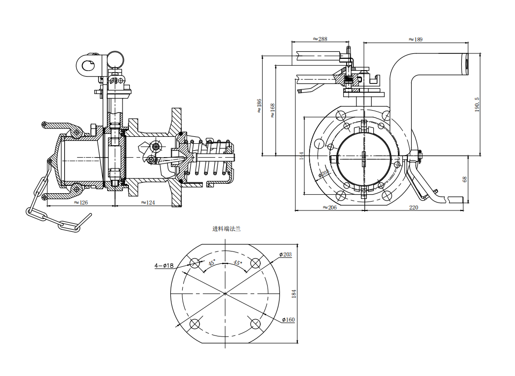 DN80  3＂Bottom Discharge Valve（With locking device）