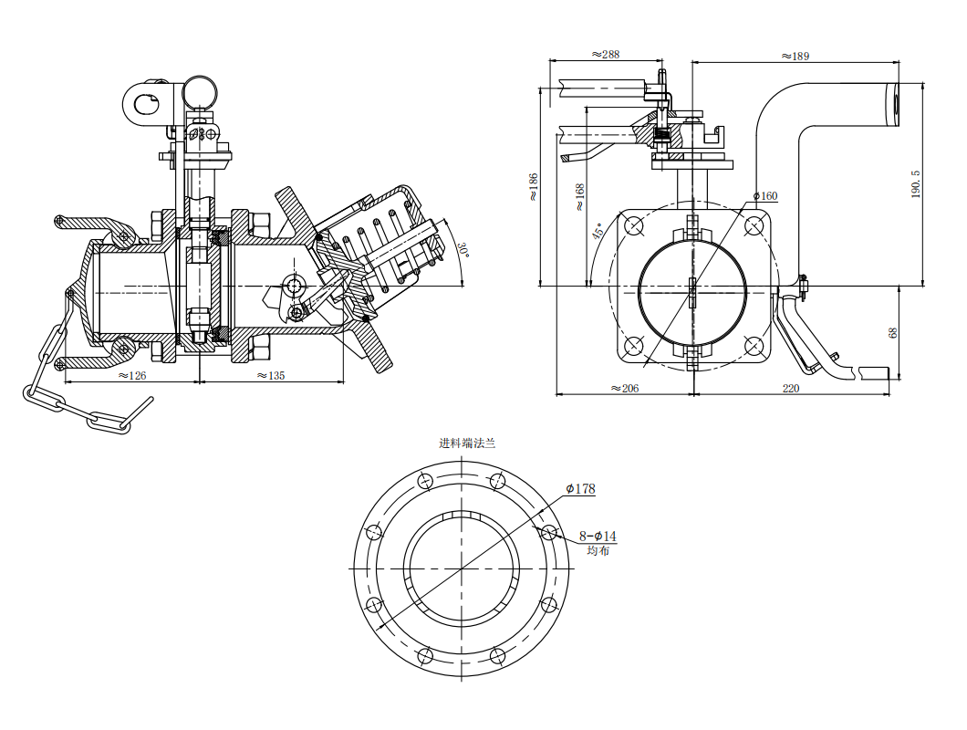 DN80  3＂Bottom Discharge Valve（With locking device）
