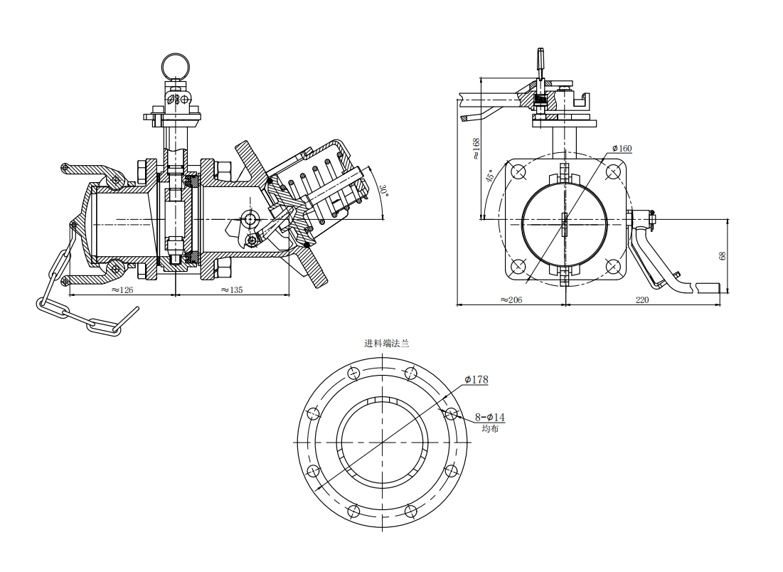 DN80  3＂30°Bottom Discharge Valve