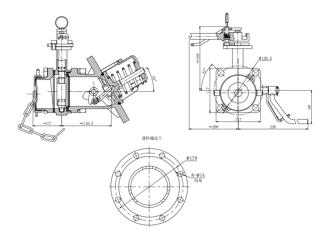 DN80  3＂30°Bottom Discharge Valve