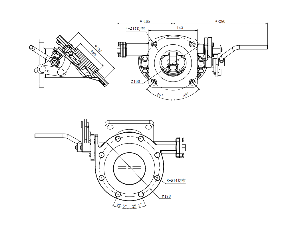 DN80  3＂45° Cleanflow Foot Valve
