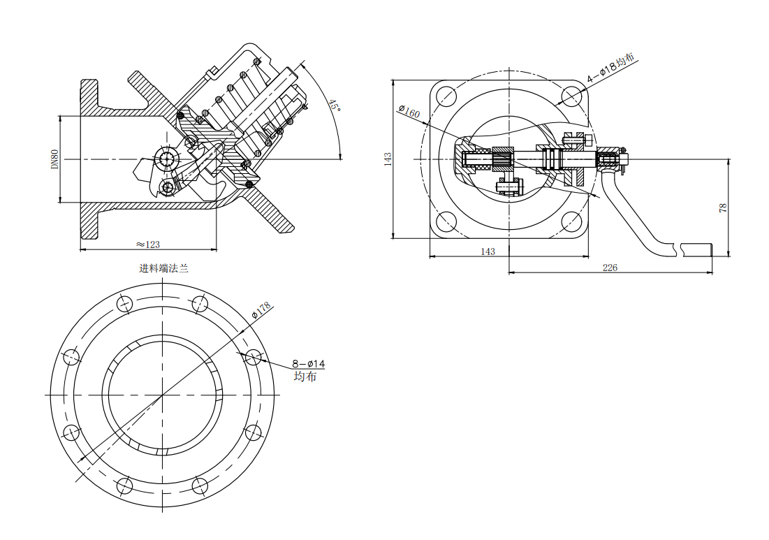 DN80  3＂45° Highlift Foot Valve