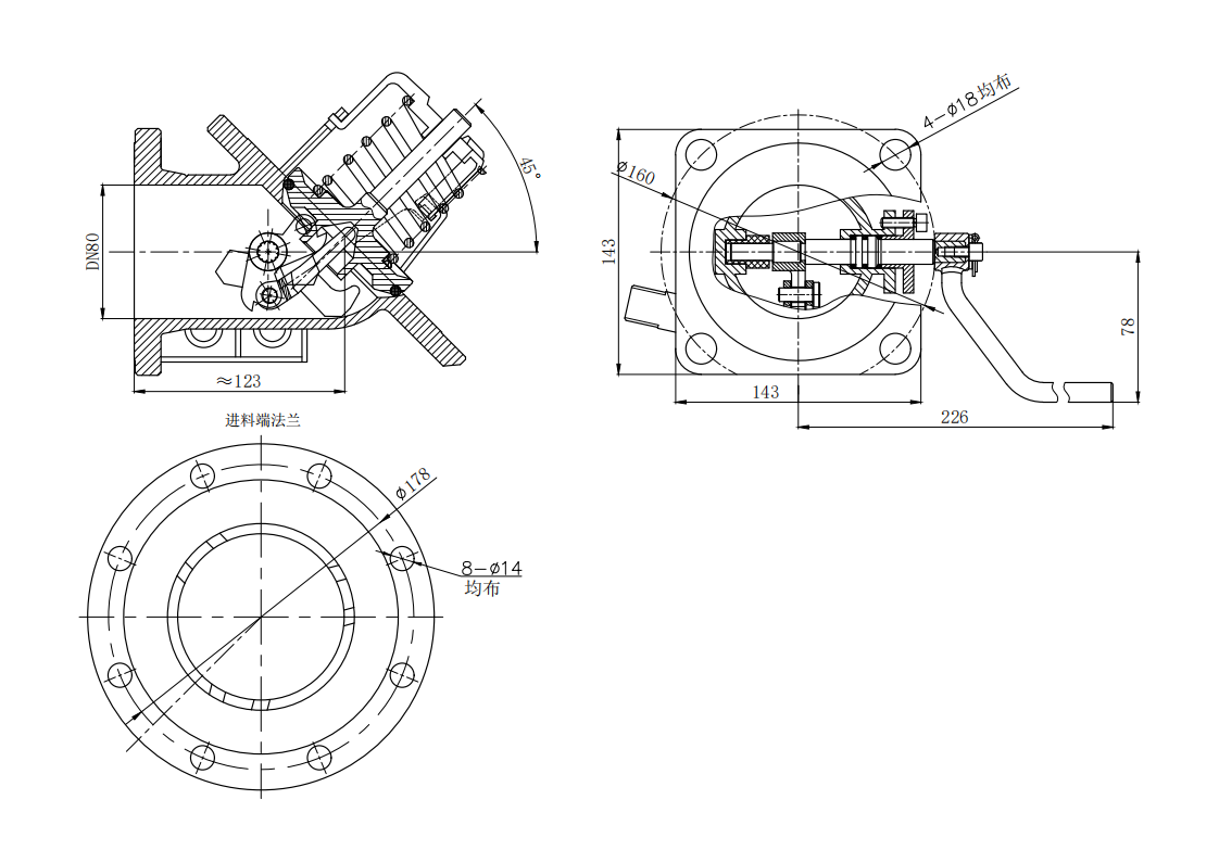 DN80  3＂45° Highlift Foot Valve（With heating）