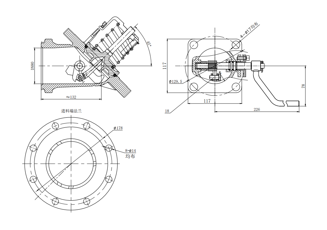 DN80  3＂45° Highlift Foot Valve（Lightweight）