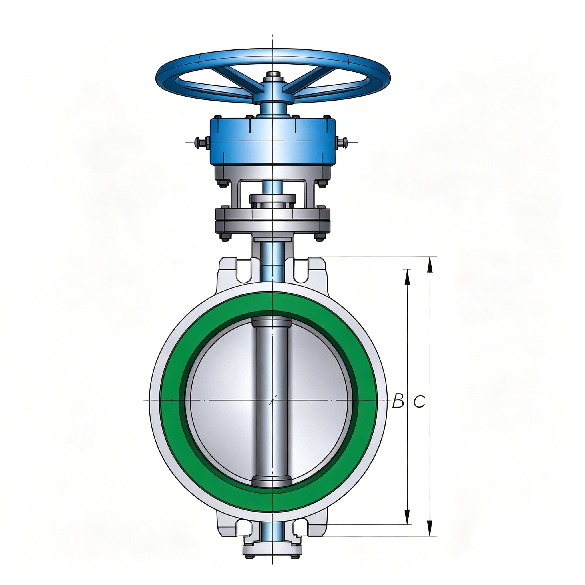 Worm Wheel Operated Butterfly Valve
