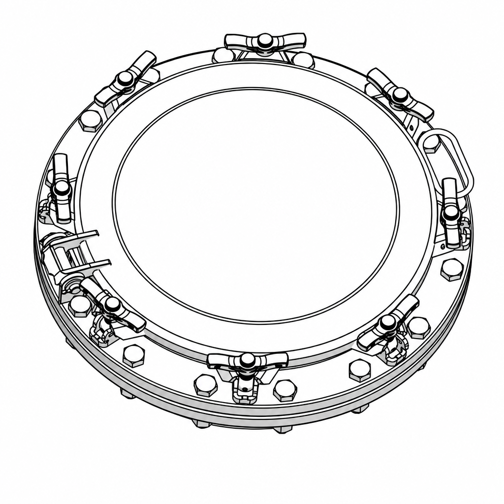 DN500 Low Profile Flat Manlid with Flange Necking