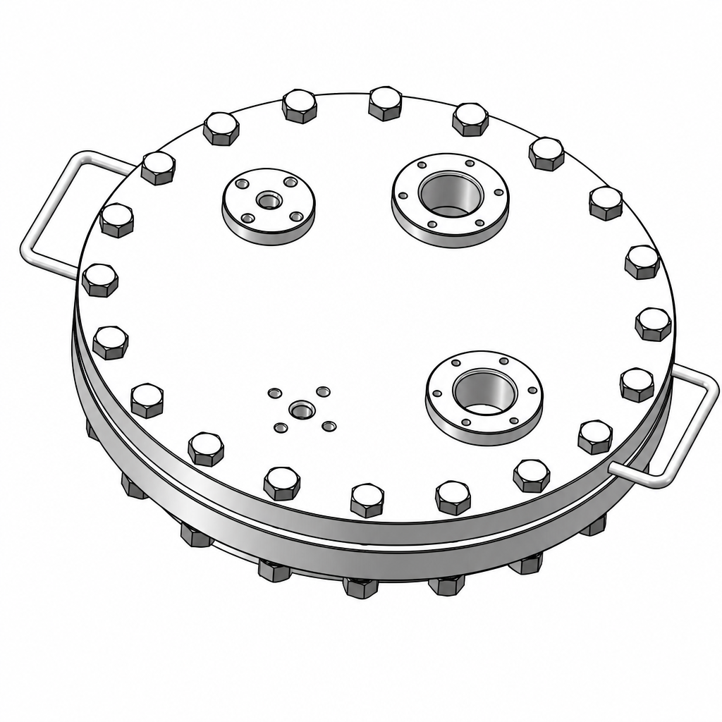 DN500 Lined Flange Manlid ASSY with Valves