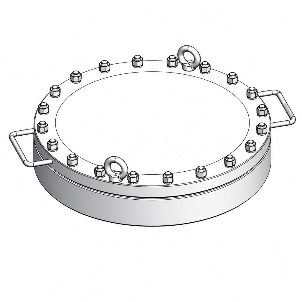 DN500 Flanged Manlid With Convex Cover ASSY