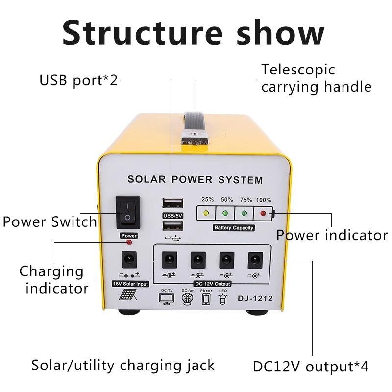 Portable Solar Energy System Power Station Solar Storage Portable Power Station with Panel for Outdoor Home Car RV 220V Solar Power System 