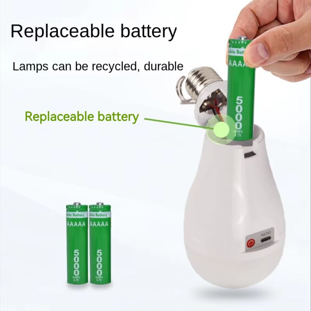  E27 Charging Emerg Bulb Portable Led Lamp 20w Rechargeable Light Bulb With Removable Battery Li-Ion