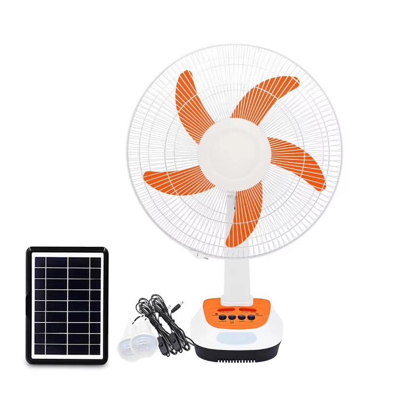 Multifunctional 16 Inch 18 Inch 12V Chargeable Solar Powered Floor Fan with Solar Panel Battery Lamp