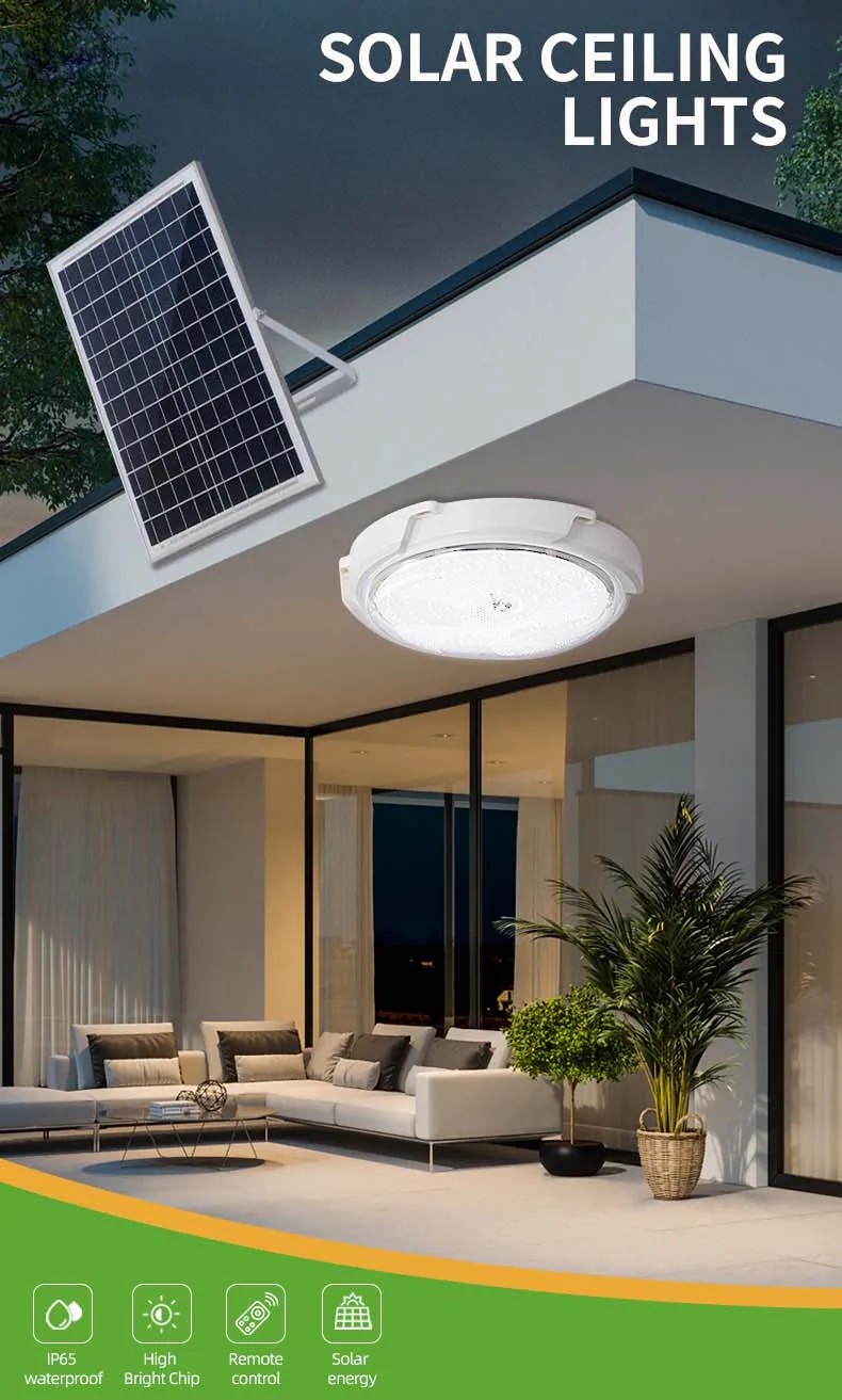  Energy Saving Hight Energy Corridor Ceiling Solar Light Remote Control Solar Indoor Ceiling LED Light 