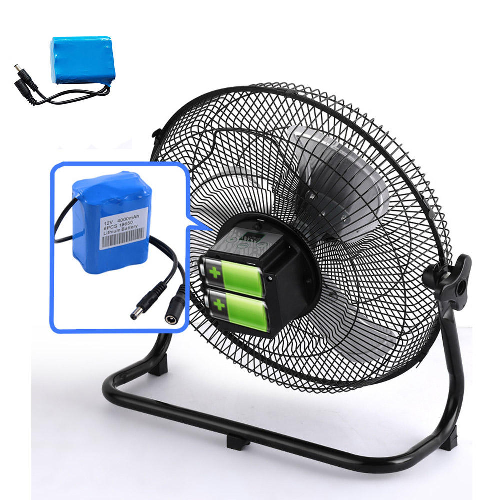 Portable Wireless Rechargeable Fan Solar Panel Powered and AC Charger Dual Input Fan for Household Camping