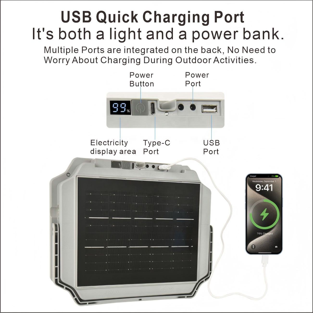 Solar split floodlight
