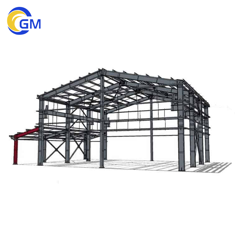 3d Prefab Fabricated Steel Structure Building Warehouse Workshop