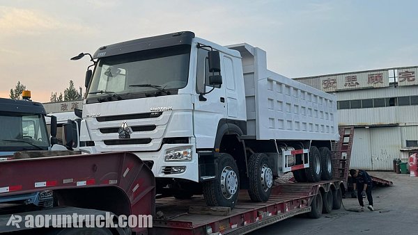 Camion-benne HOWO à 12 roues envoyé au port de Lagos, Nigeria (1)
