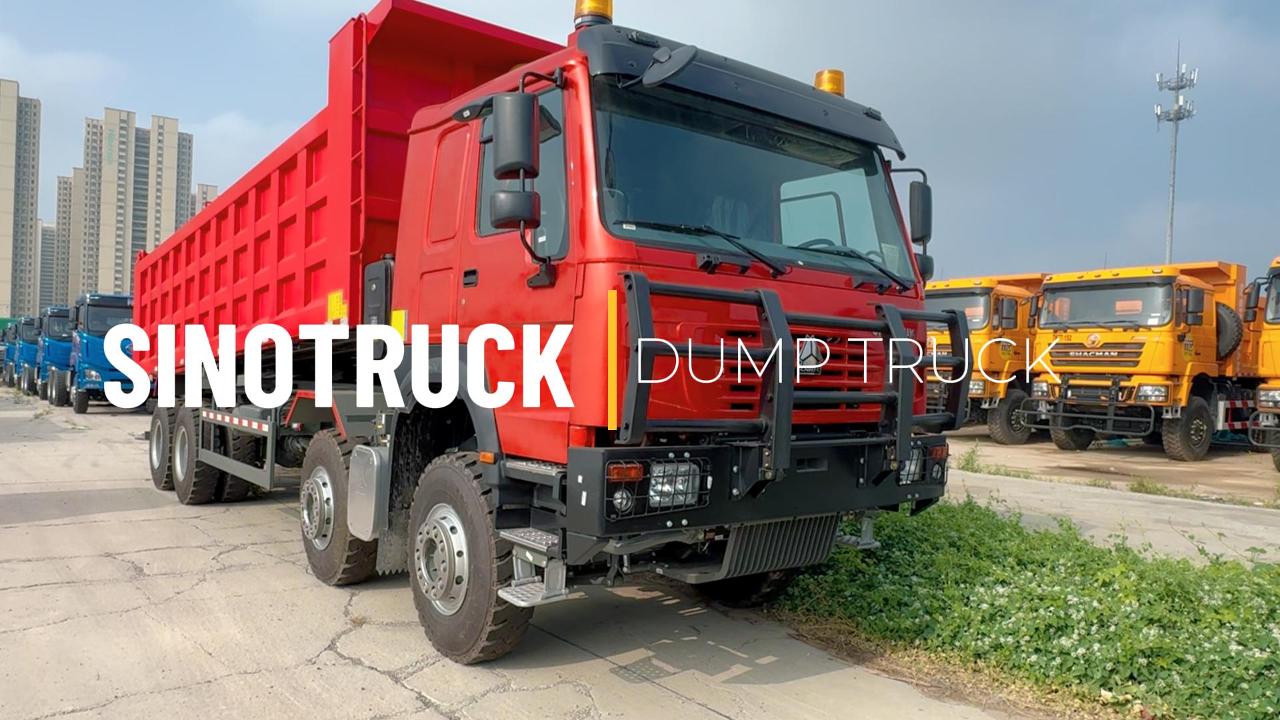 Camion à benne basculante HOWO 8x4 avec moteur Weichai de 380 ch