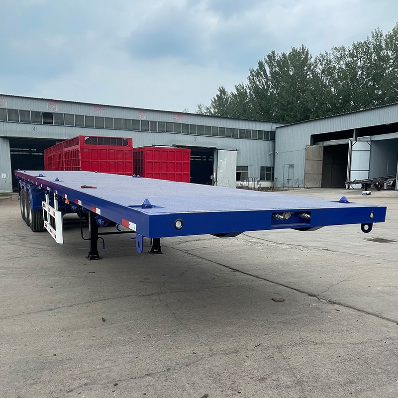 Remorque plate à 3 essieux