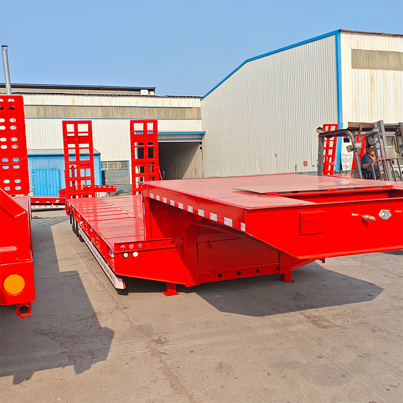 3 Essieux 60 Tonnes Semi-Remorque Plateforme Basse