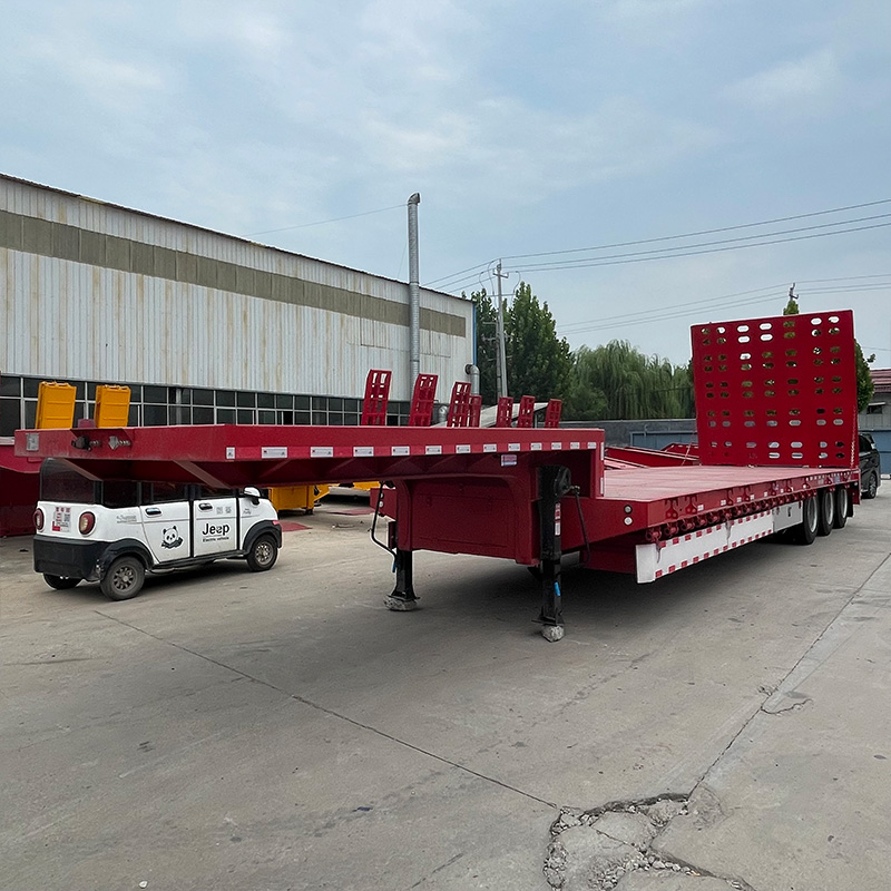 3 essieux 80 tonnes plateforme plate semi-remorque surbaissée