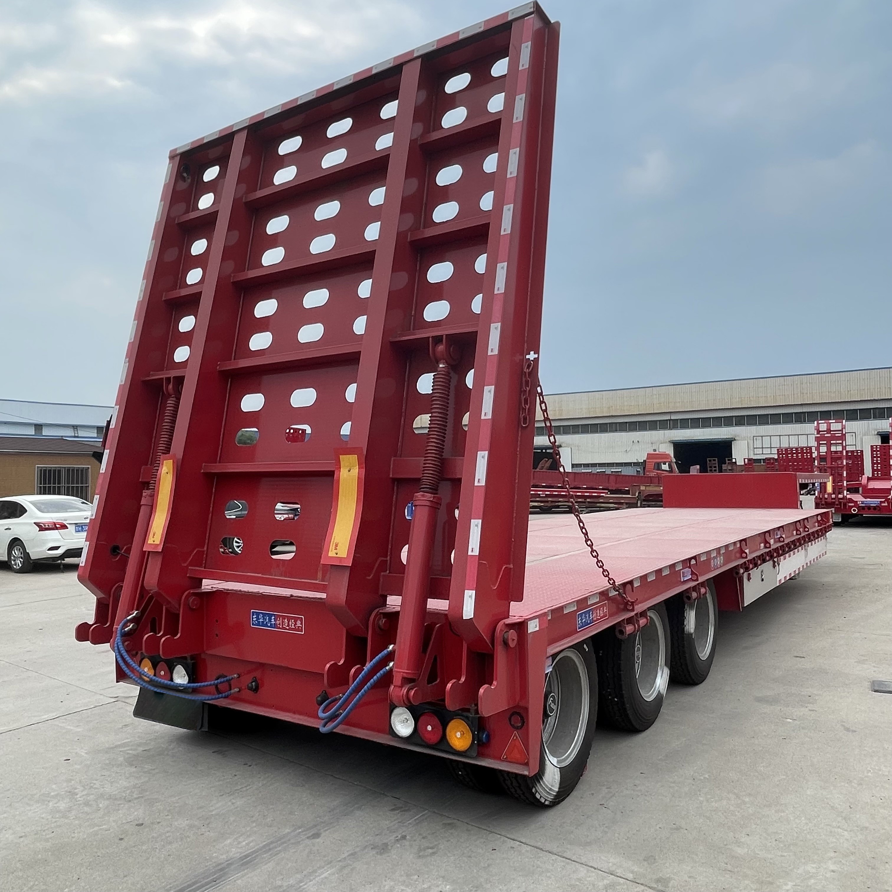 3 essieux 80 tonnes plateforme plate semi-remorque surbaissée