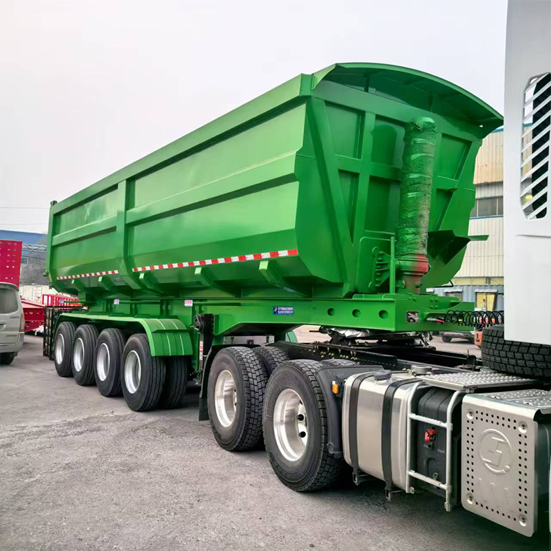 Semi-remorque benne 4 essieux 100 tonnes lourde