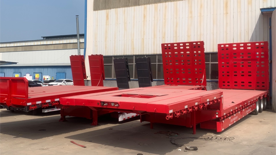 3 essieux 100 tonnes remorque plate-forme basse