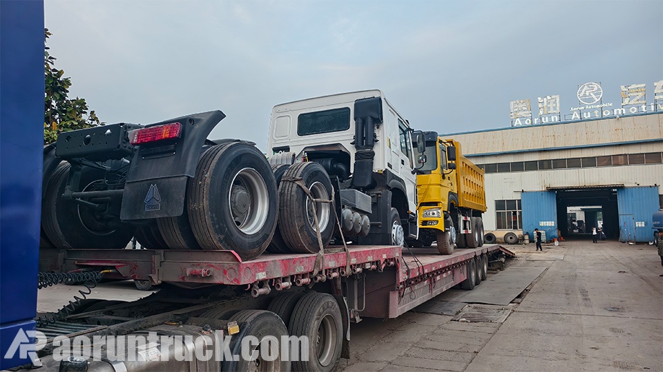 Tracteur HOWO & camion-benne 6x4 exportés vers la Côte d'Ivoire | Aorun Trucks