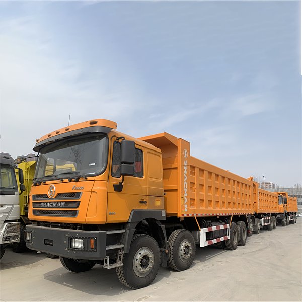 Détail de la benne jaune auto-déchargement Shaanxi Auto 8x4 1