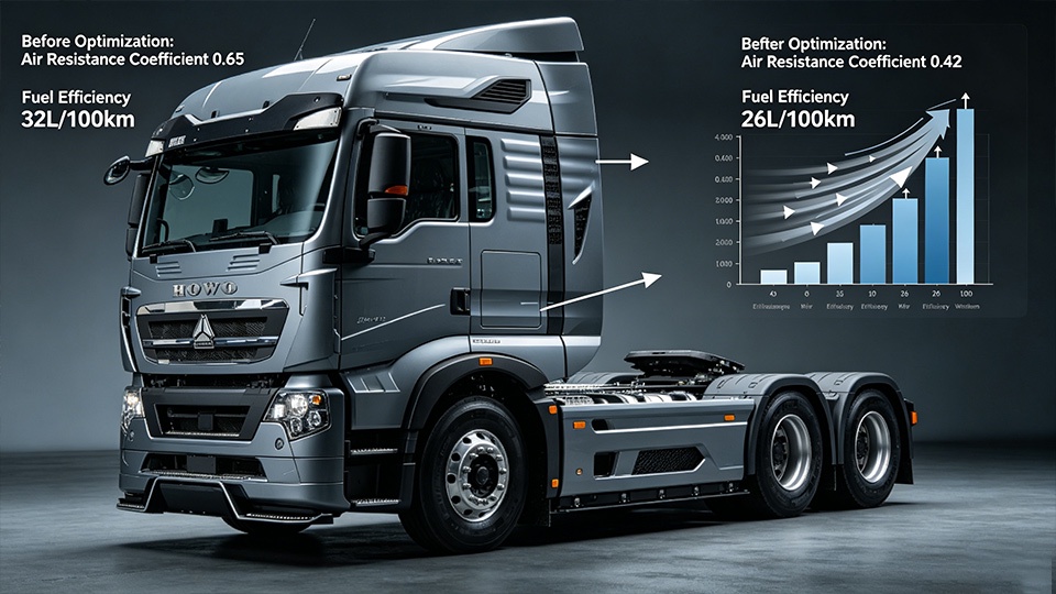 Conception aérodynamique et technologies d'économie de carburant pour les tracteurs routiers