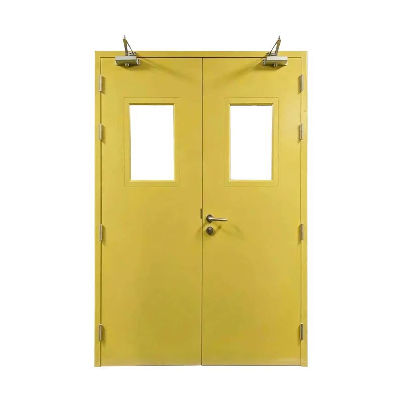 Electric double-leaf swing steel door