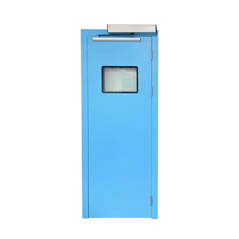 Electric single-leaf swing steel door