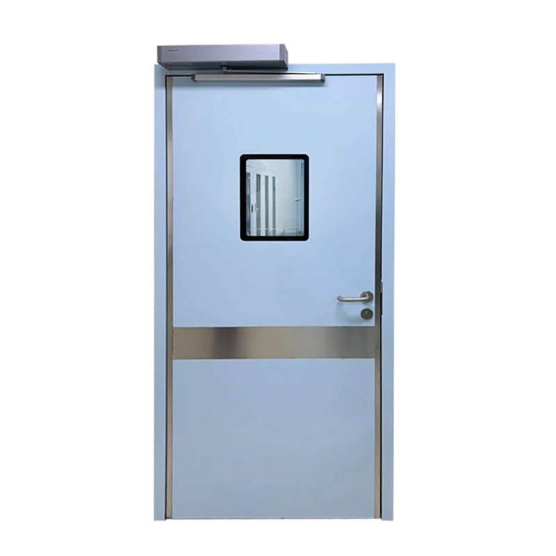 Electric single-leaf swing steel door