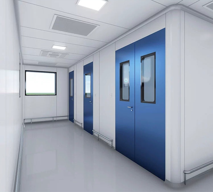 Manual double-leaf swing steel door