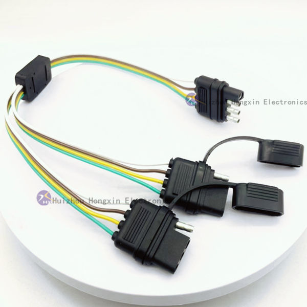 OEM SAE 1P 2P 3P 4P Trailer Plug Wiring Connector Socket Extension Cable 1/2/3/4 Way SAE Connector Cord for Automobile Trailer