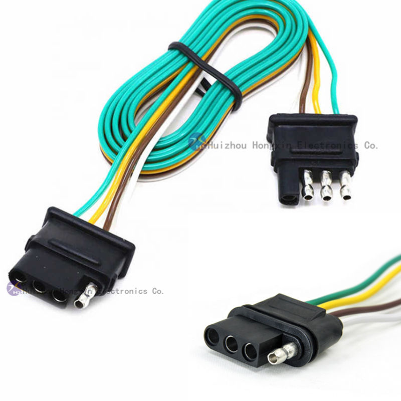 OEM SAE 1P 2P 3P 4P Trailer Plug Wiring Connector Socket Extension Cable 1/2/3/4 Way SAE Connector Cord for Automobile Trailer