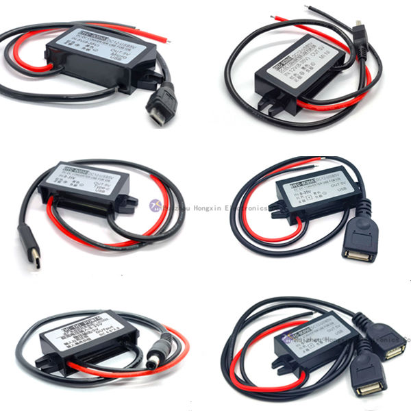 HONGXIN D005V High Efficiency 8-32V 5V DC Converter Waterproof C Single Phase 90% Efficiency Power Adapter Marine Golf Cart