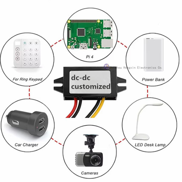 HONGXIN D005V High Efficiency 8-32V 5V DC Converter Waterproof C Single Phase 90% Efficiency Power Adapter Marine Golf Cart