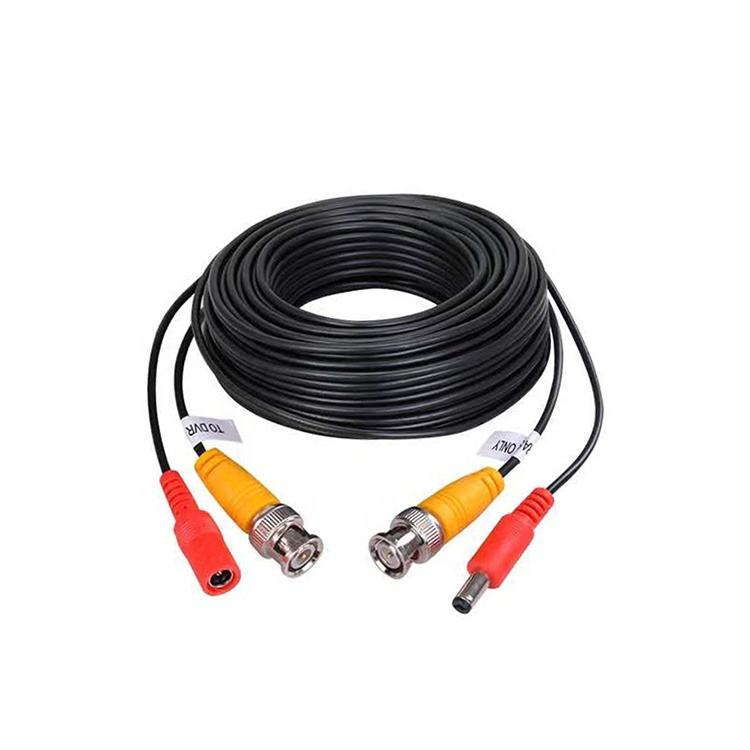 Custom BNC DC Foil Shielded Black PVC Jacket Cable for CCTV AHD DVD Player Camera Video Power Accessories Computers Monitors
