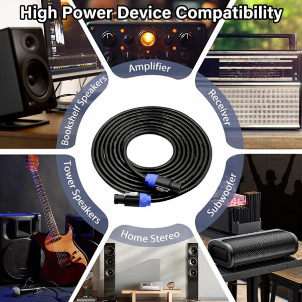 Quality 12Awg NL4FC Speakon Cable with Om Plug 4 Pin Active Speaker Cable for Home Appliance 1m 2m 3m 5m 10m Length Options