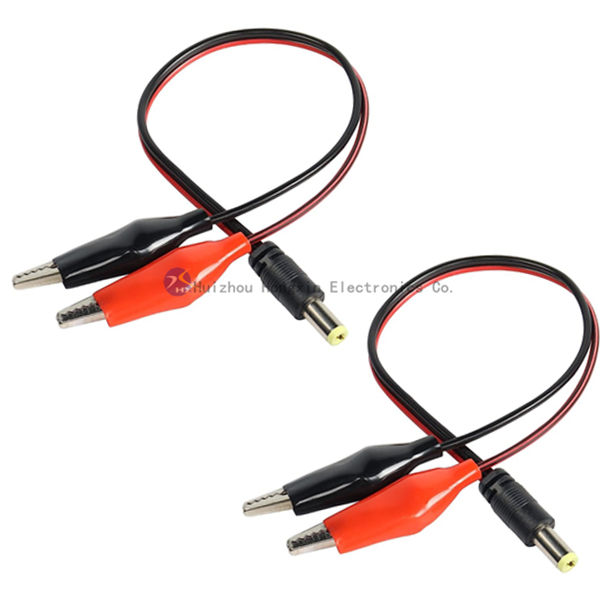 Custom Copper Jumper Cable Adapter Charger Cord Jumbo Alligator Clips Long 100mm for Microphone DC Plug 5.5*2.5mm Bix EMG Test