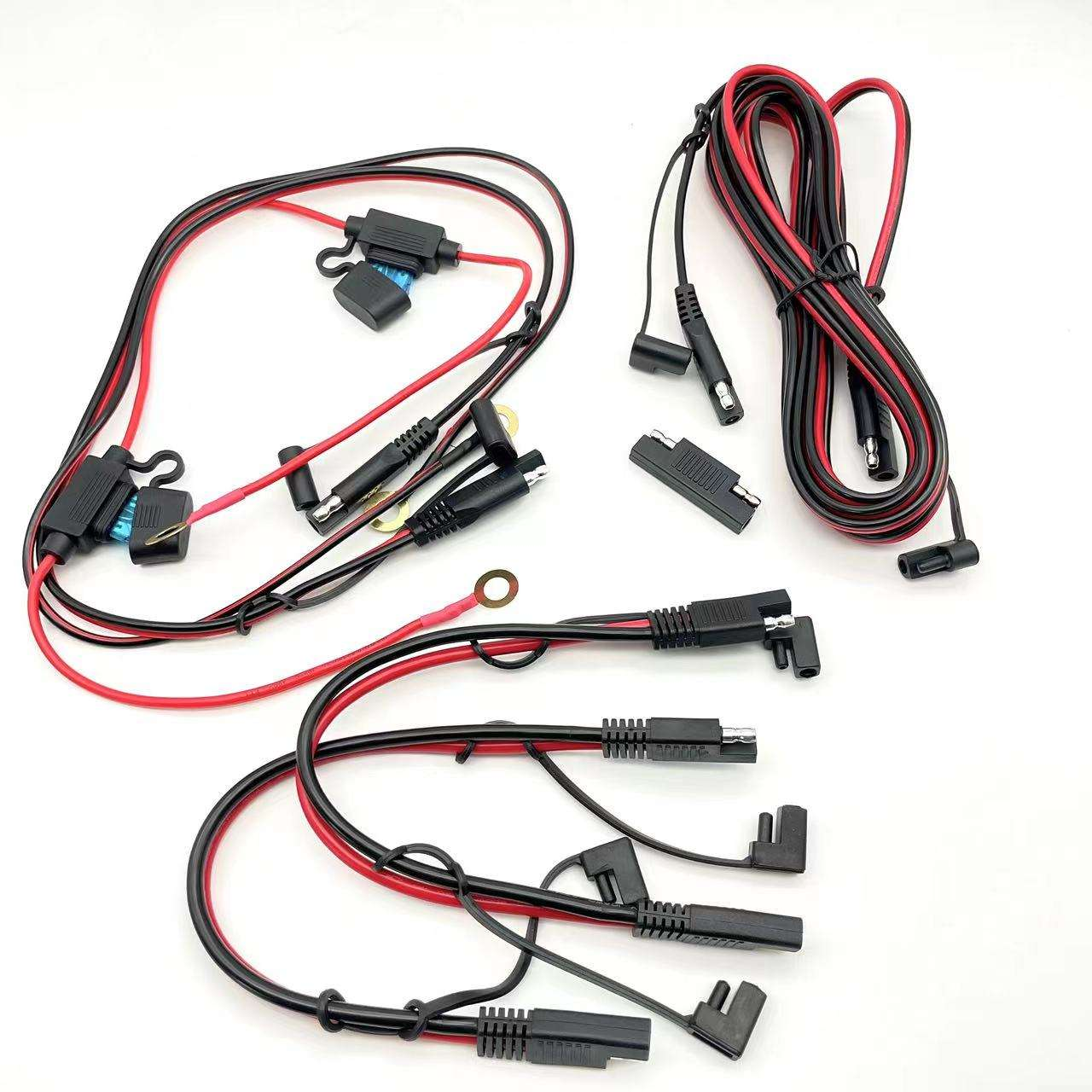 14/18 Awg Sae O Ring Terminal Connector Harness Quick Disconnect Copper Battery Charging Cable Fuse Blade for Motorcycle Car RV
