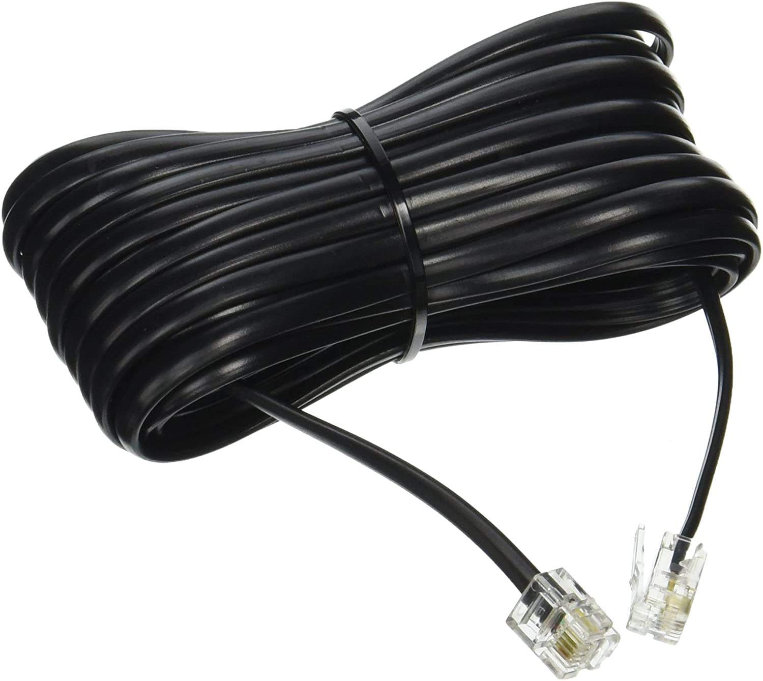 6-Core Multistrand Rj12 Cable 6P6C Crystal Head Pure Copper Plating PVC Black Telephone Cord Coiled Cable for Electronic Use