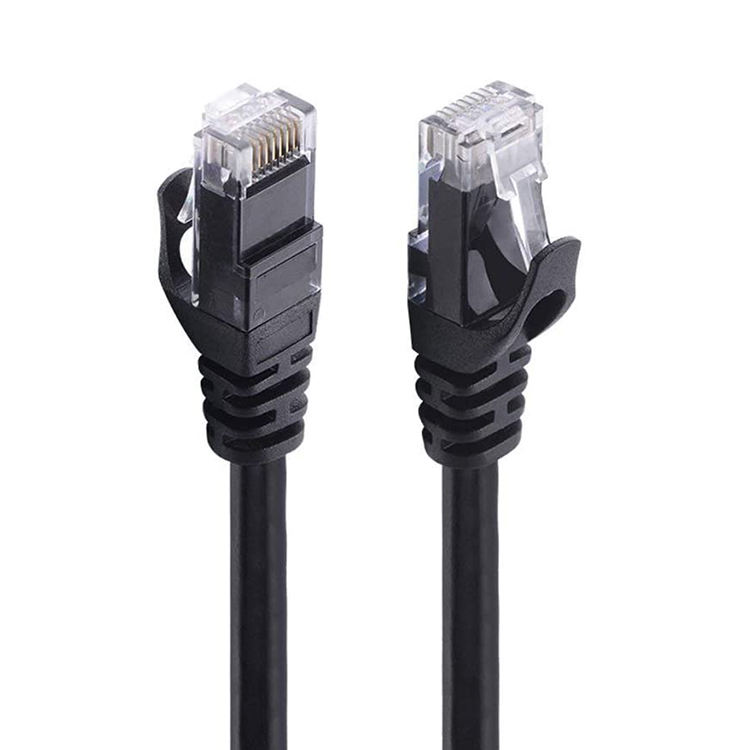 Cat6 Ethernet UTP RJ45 Right Angle Male to Male Building Copper Network Cable PVC Jacket Outdoor Use