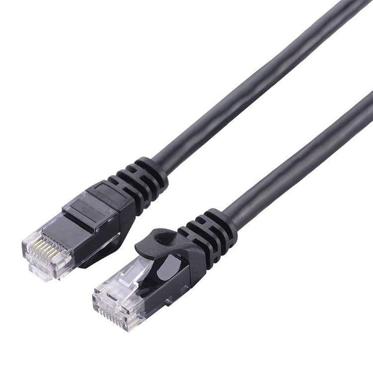 Cat6 Ethernet UTP RJ45 Right Angle Male to Male Building Copper Network Cable PVC Jacket Outdoor Use