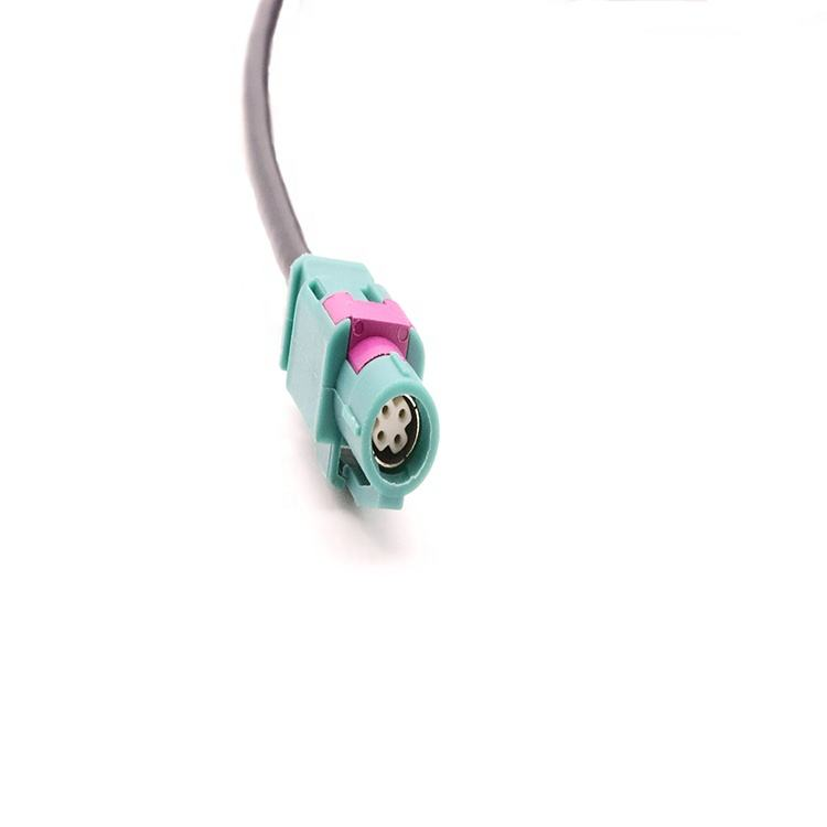 OEM High-Speed Fakra HSD Z Waterblue LVDS 4P Z Code Female Signal Cable for BMW/Benz Auto Vehicle's High-Speed Transmission PVC