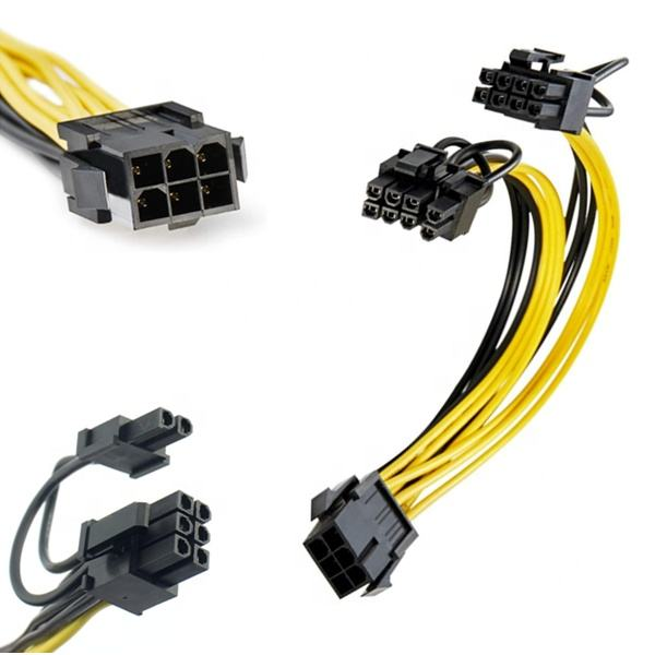 Cooler for Master Silent PSU Cable 6P Dual 8P Splitter Ribbon Power Cable GPU 6Pin 2 PCIe 8 Pin Used for Video Card Cooler