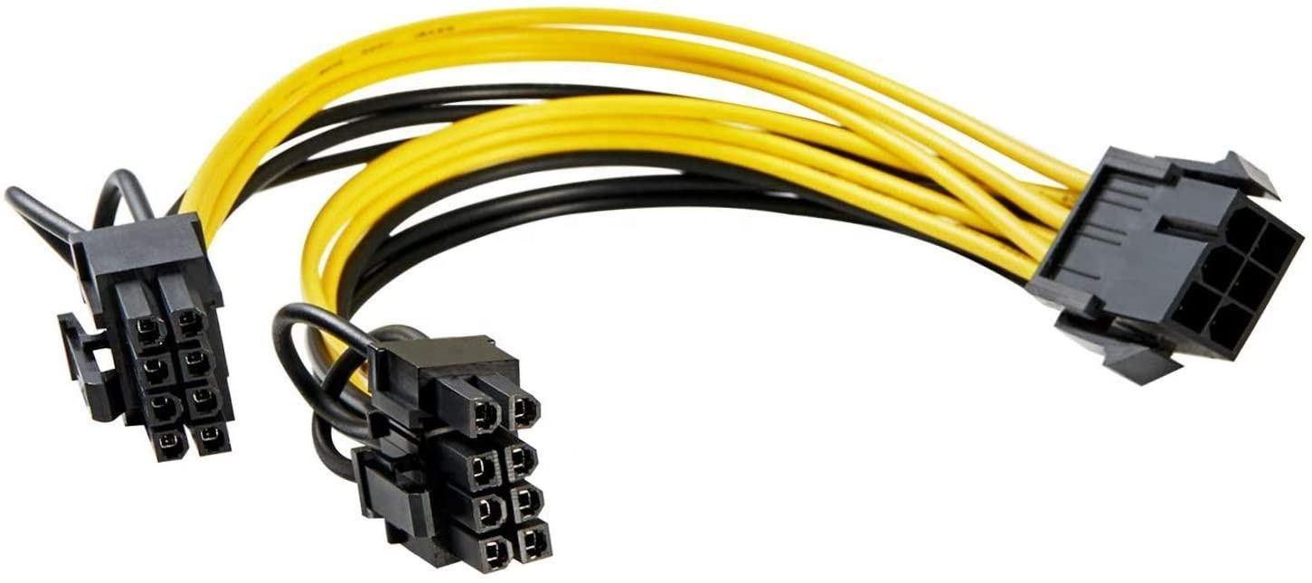 Cooler for Master Silent PSU Cable 6P Dual 8P Splitter Ribbon Power Cable GPU 6Pin 2 PCIe 8 Pin Used for Video Card Cooler